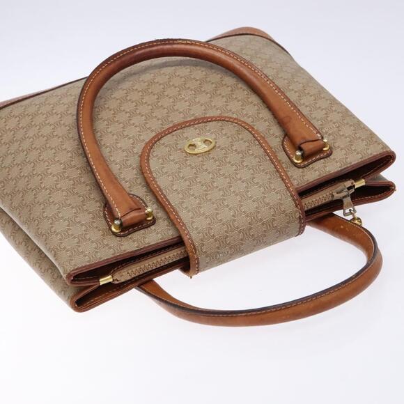 CELINE Macadam Canvas Hand Bag Pvc Beige Gold - Picture 6 of 13